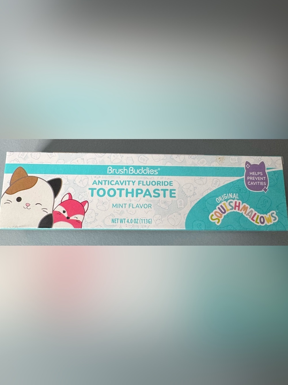 Squishmallows Mint Toothpaste - Teal & White